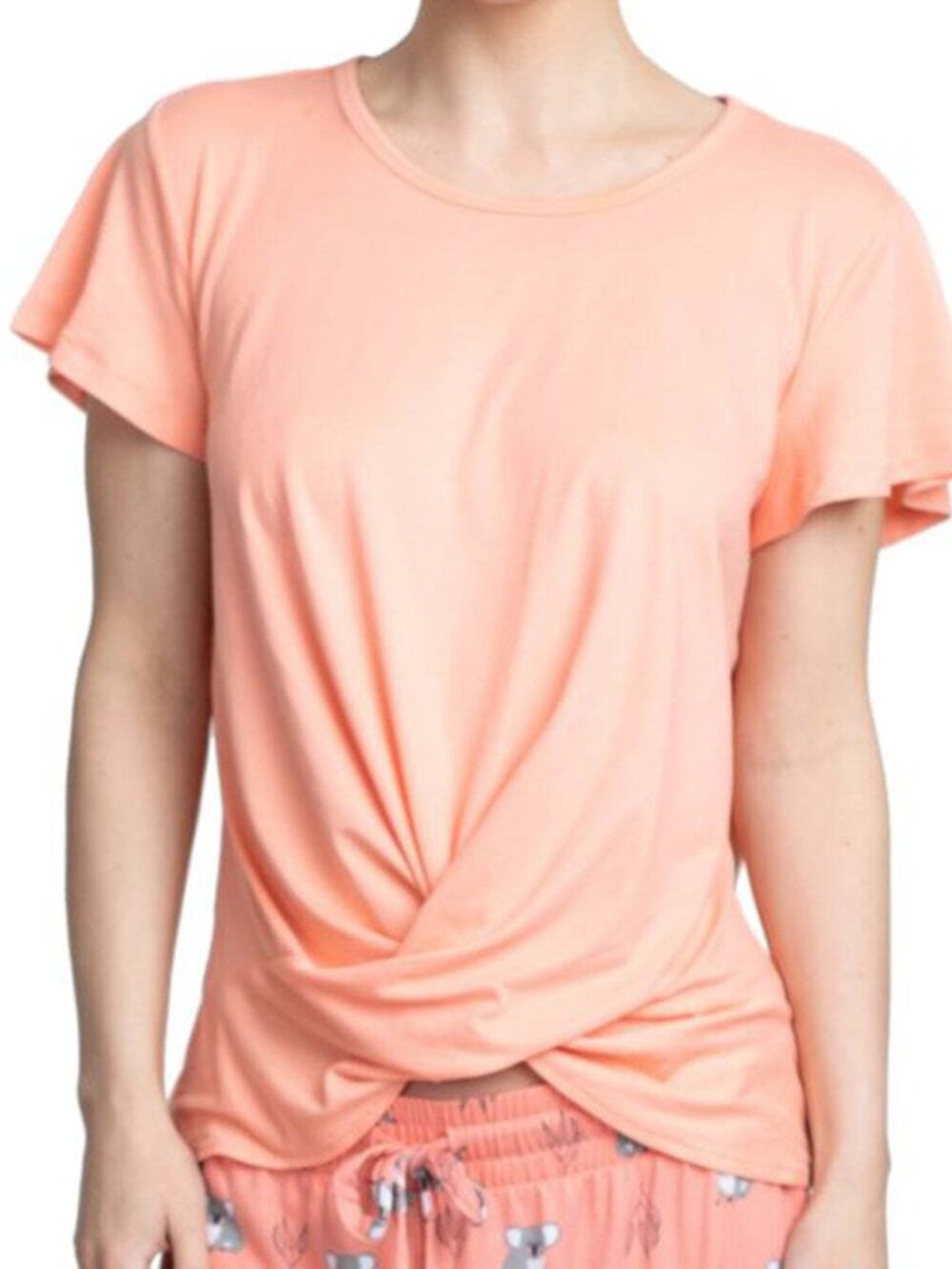 Muk Luks Womens Cloud Knit Cropped Top